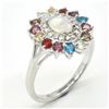 Image 2 : SILVER MULTI COLOUR GEM STONE(2.9CT) RHODIUM