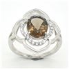 Image 1 : SILVER SMOKEY CZ(3.1CT) RHODIUM PLATED RING