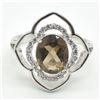 Image 3 : SILVER SMOKEY CZ(3.1CT) RHODIUM PLATED RING