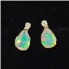 Image 1 : 10K YELLOW GOLD OPAL(0.76CT) MOISSANITE
