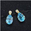 Image 3 : 10K YELLOW GOLD BLUE TOPAZ(1.5CT) MOISSANITE