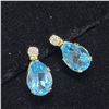 Image 4 : 10K YELLOW GOLD BLUE TOPAZ(1.5CT) MOISSANITE