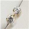 Image 3 : 14K YELLOW GOLD CUBIC ZIRCONIA EARRINGS