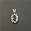 Image 1 : 14K WHITE GOLD SAPPHIRE(0.3CT) PENDANT