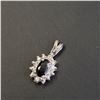 Image 3 : 14K WHITE GOLD SAPPHIRE(0.3CT) PENDANT