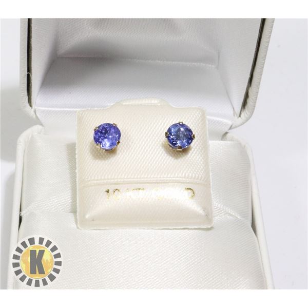 10K WHITE GOLD TANZANITE(1.2CT)  EARRINGS