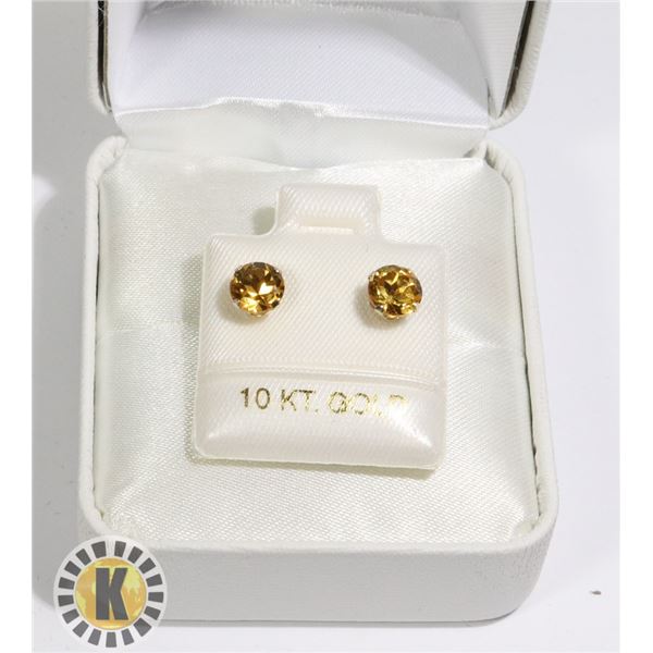 10K YELLOW GOLD CITRINE(1.2CT)  EARRINGS