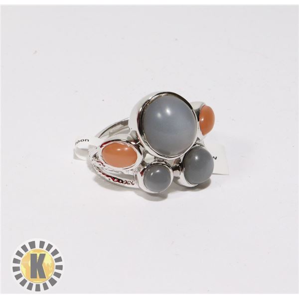 SILVER MOONSTONE(8CT) RING