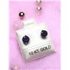 Image 2 : 10K WHITE GOLD AMETHYST (1CT) EARRINGS