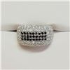 Image 1 : SILVER CZ,ONYX RING (~SIZE 7)