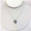 Image 1 : SILVER BLUE TOPAZ,CZ HEART SHAPE NECKLACE