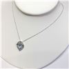 Image 2 : SILVER BLUE TOPAZ,CZ HEART SHAPE NECKLACE