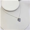 Image 3 : SILVER BLUE TOPAZ,CZ HEART SHAPE NECKLACE