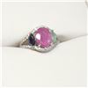 Image 2 : SILVER RUBY,EMERAID,SAPPHIRE(3.3CT) RING