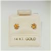 Image 1 : 14K YELLOW GOLD CITRINE STAR SHAPE EARRINGS