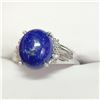 Image 2 : SILVER LAPIS (5.4CT) WHITE DIAMOND(0.12CT) RING