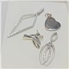 Image 1 : SILVER CZ  SET OF 4 PENDANTS-BIRD SHAPE,HEART