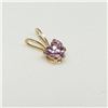Image 1 : 14K YELLOW GOLD CUBIC ZIRCONIA HEART SHAPE