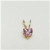 Image 2 : 14K YELLOW GOLD CUBIC ZIRCONIA HEART SHAPE