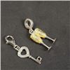 Image 1 : SILVER CUBIC ZIRCONIA SET FOR 2 PENDANTS