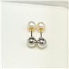 Image 1 : SILVER W.F. PEARL 2 PEARLS IN  1 EARRINGS