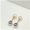 Image 2 : SILVER W.F. PEARL 2 PEARLS IN  1 EARRINGS