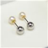 Image 3 : SILVER W.F. PEARL 2 PEARLS IN  1 EARRINGS