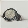 Image 2 : SILVER BLUE DIAMOND, WHITE DIAMOND(0.4CT) RING