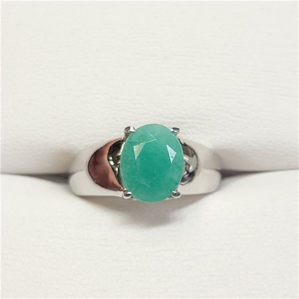 SILVER SAKOTA EMERALD(2.5CT) RING (~SIZE 6.5)