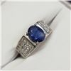 Image 2 : SILVER SAPPHIRE,CZ  RING (~SIZE 8)