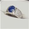 Image 3 : SILVER SAPPHIRE,CZ  RING (~SIZE 8)