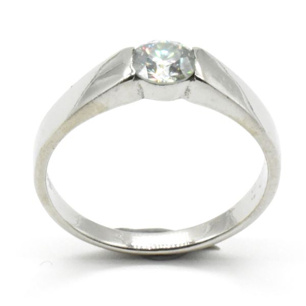 SILVER MOISSANITE (ROUND 5 MM)(0.65CT) RHODIUM