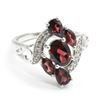 Image 3 : SILVER GARNET CZ(3.5CT) RHODIUM PLATED RING