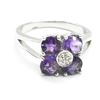 Image 1 : SILVER AMETHYST CZ(2.75CT)  RHODIUM PLATED RING