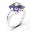 Image 4 : SILVER AMETHYST CZ(2.75CT)  RHODIUM PLATED RING