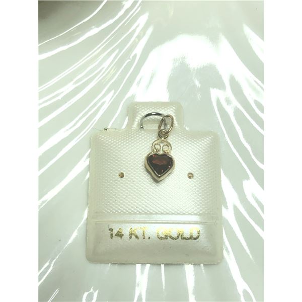 14K YELLOW GOLD GENUINE GEMSTONE PENDANT