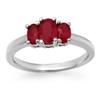 Image 1 : CERTIFIED THREE-STONE 1.0ct RUBY LADIES RING WHITE GOLD