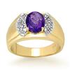 Image 1 : OVERSTOCK 2.65 ctw TANZANITE & DIAMOND MEN'S RING GOLD