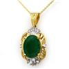 Image 1 : CERTIFIED 5.88ctw EMERALD & DIAMOND PENDANT 14KT GOLD