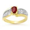 Image 1 : ACA CERTIFIED 1.43ctw RUBY & DIAMOND RING YELLOW GOLD