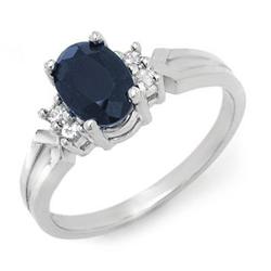 CERTIFIED 1.29ctw DIAMOND & SAPPHIRE RING WHITE GOLD