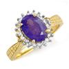 Image 1 : CERTIFIED 1.47ctw TANZANITE & DIAMOND RING YELLOW GOLD