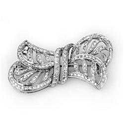 FAMOUS ACA CERTIFIED 2.0ctw DIAMOND BROOCH WHITE GOLD