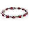 Image 1 : OVERSTOCK 14.54ctw RUBY & DIAMOND TENNIS BRACELET GOLD