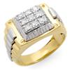 Image 1 : FAMOUS BRAND 1/2ctw DIAMOND MEN'S RING IN TWO TONE GOLD