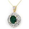 Image 1 : CERTIFIED 5.35ctw EMERALD & DIAMOND PENDANT 14KT GOLD