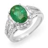 Image 1 : CERTIFIED 2.50ctw EMERALD & DIAMOND RING WHITE GOLD