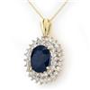 Image 1 : CERTIFIED 11.20ctw SAPPHIRE & DIAMOND PENDANT 14KT GOLD