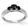 Image 1 : OVERSTOCK 0.80ctw WHITE & BLACK DIAMOND RING 14KT GOLD