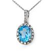 Image 1 : CERTIFIED 2.05ctw BLUE TOPAZ & DIAMOND PENDANT